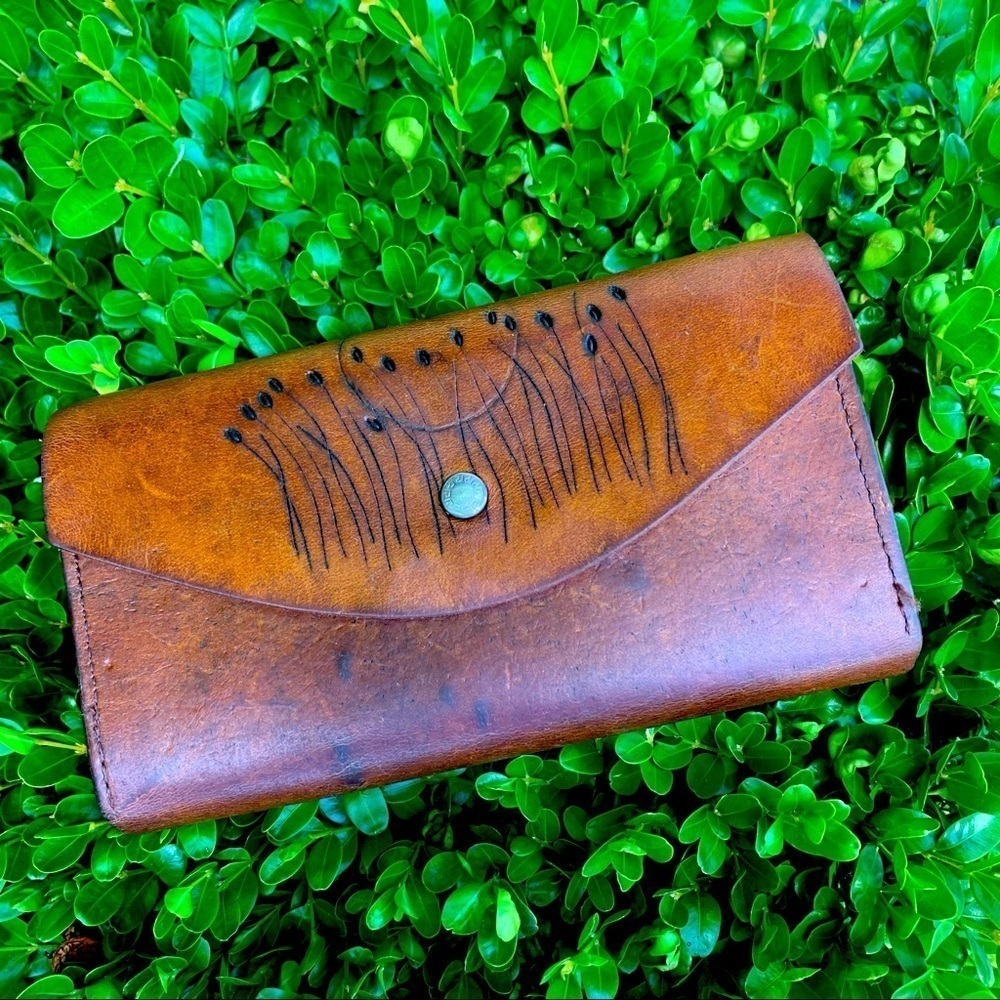 Vintage Handmade Cognac Brown Buttery Leather Wallet